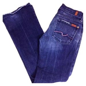 7 For All Mankind Pink Stitched Bootcut Jeans Size 27